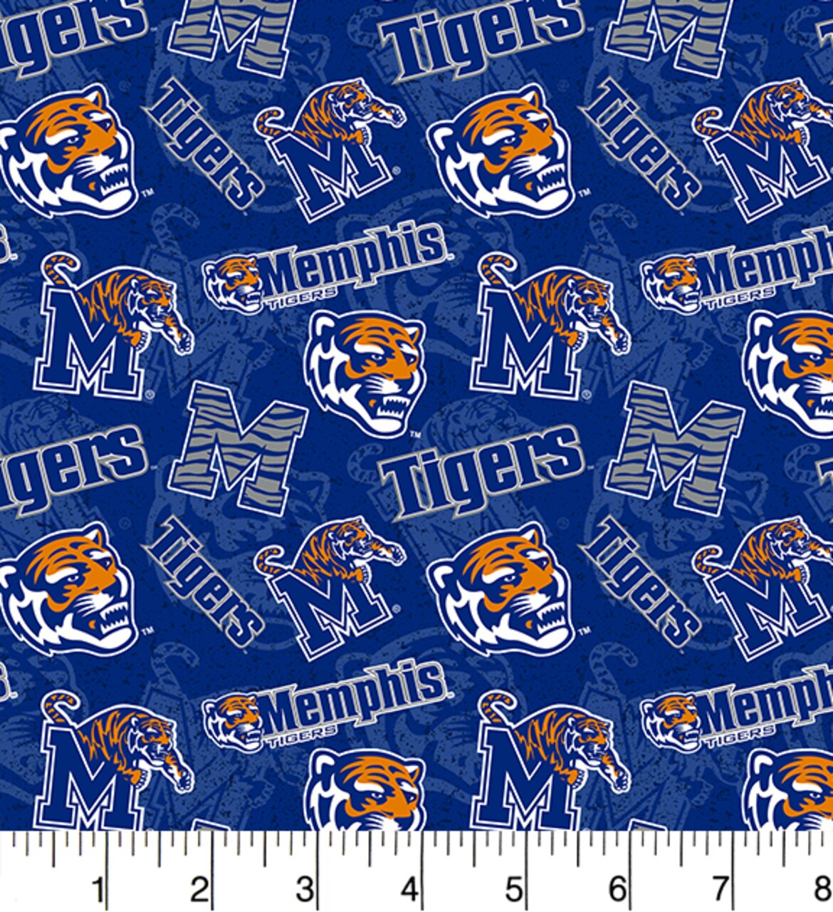 Sykel Enterprises-University of Memphis Cotton Fabric-Memphis Tigers Tone On Tone Cotton Quilting Fabric